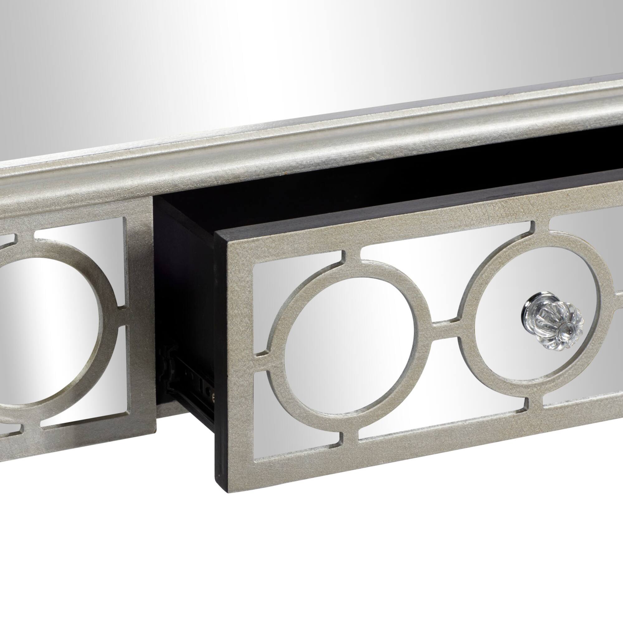 Set of 2 Grey Wood Glam Console Table, 31" x 31"